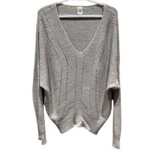 Lilian beige knit V-neck sweater size L